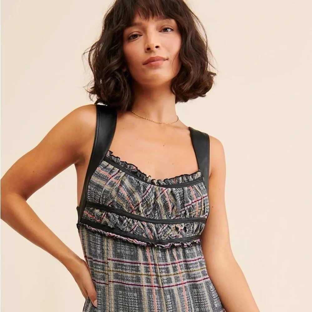 Free People Marley Plaid Jumpsuit Size XS